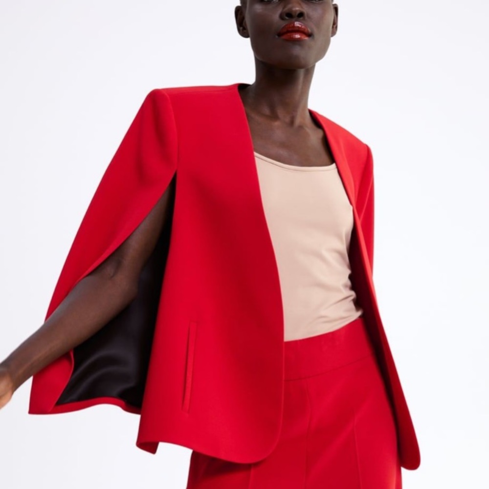Zara red cape